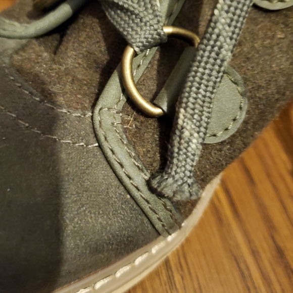 Women's Lorelle Wedge Olive Green Hiker Boots Shoes - Merona Size 11 - Picture 10 of 13